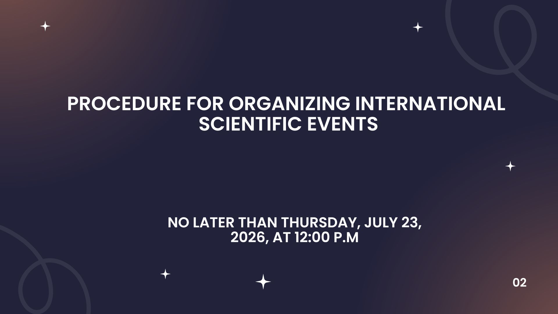 Procedure for Organizing International Scientific Events